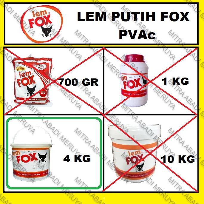 

Lem Putih Lem Kayu Lem PVAc Lem FOX 4kg