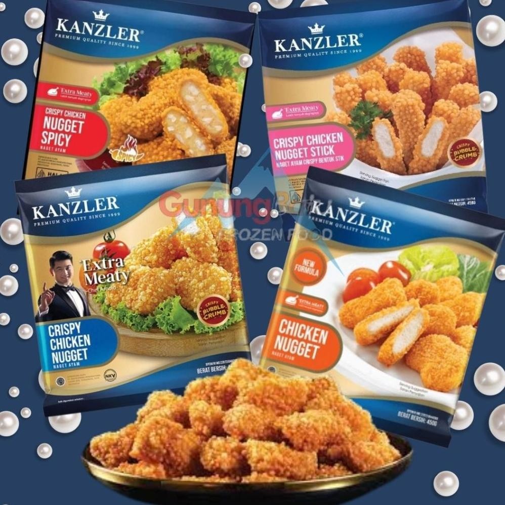 

Kanzler Crispy Nugget/ Kanzler Chicken Nugget/ Kanzler Crispy Nugget Stick/ Kanzler Chicken Nugget (450gr) Nugi