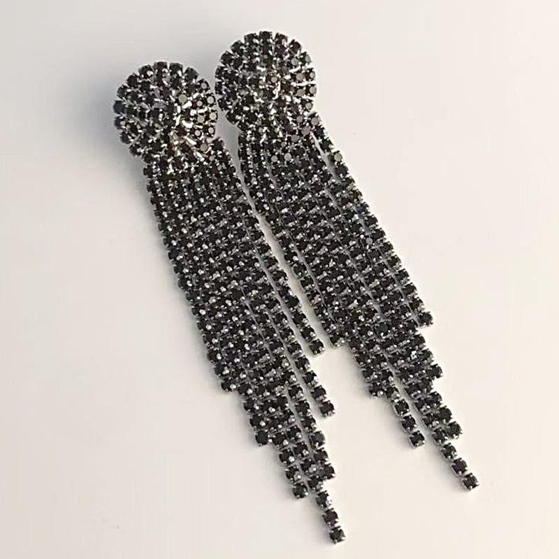 Jurai Earring - Anting Giwang Model Jurai Dengan Kristal + Rumbai Untuk Aksesoris Pengantin / Gaya T