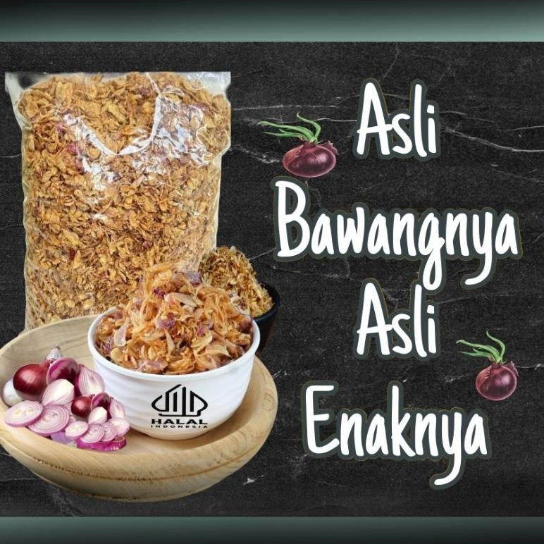 

Bawang Goreng Asli Brebes Krispy Siap Saji Grade B Kemasan 1000 G Nugi