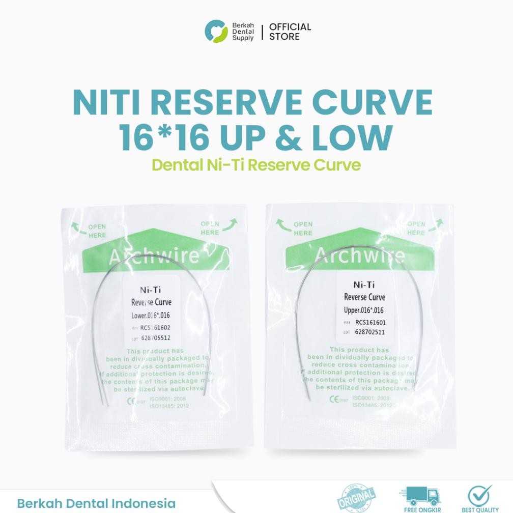Dental Niti kawat Reverse Recta #16*16 Upper dan Lower