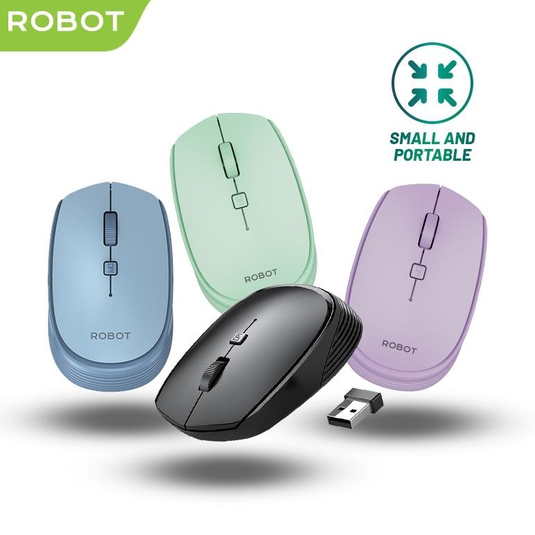 AS25 gh-56 ROBOT Mouse Wireless Tanpa Kabel Koneksi  2.4G Nano Receiver USB M205 Untuk Komputer Lapt