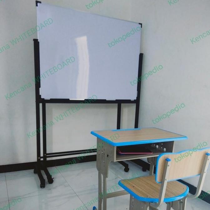 

[ SKUL ] White Board / Papan Tulis Standing 90 120 Cm .Non Magnetik