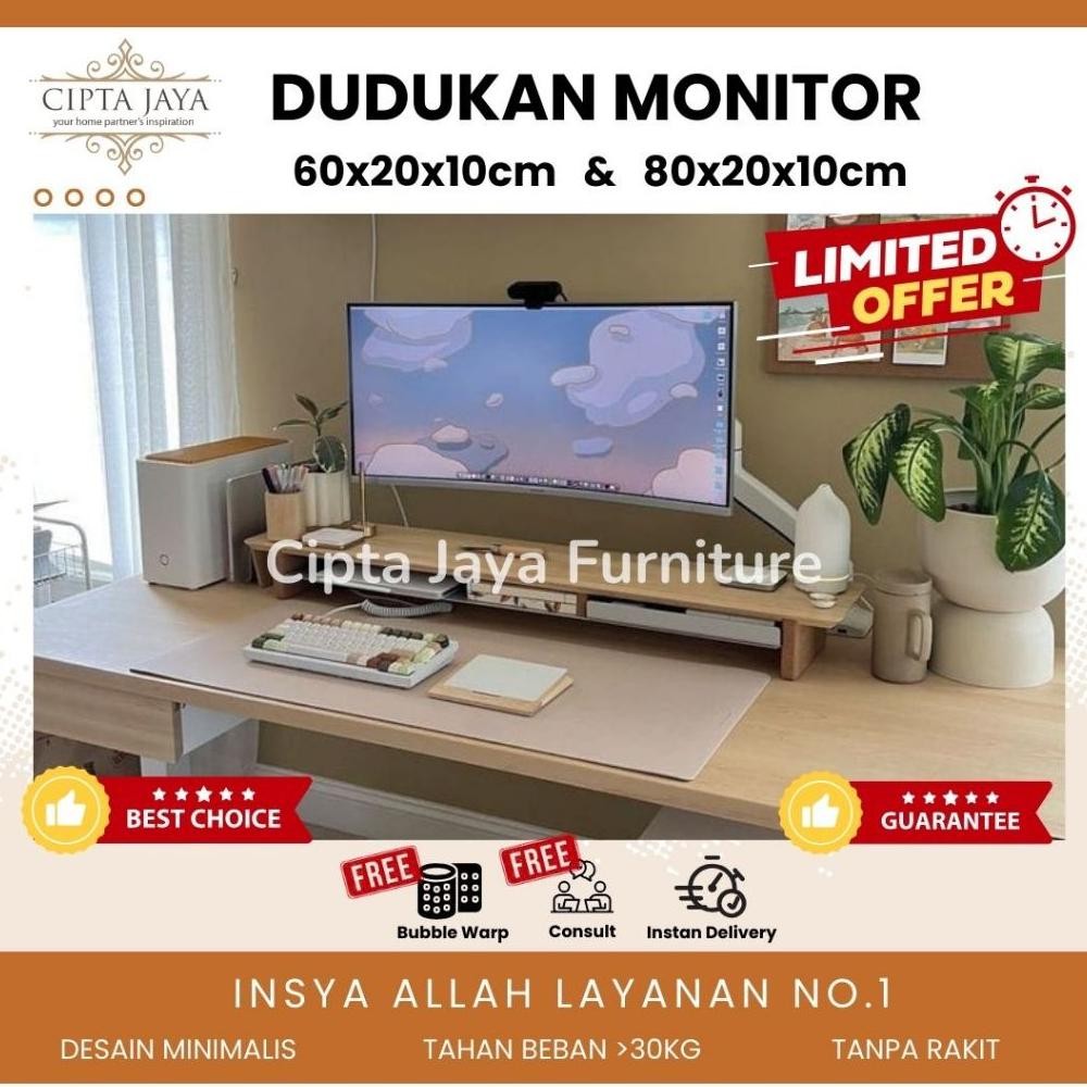 Cipta Jaya - Meja Komputer Monitor stand tatakan standing rak laptop 27 inc pc 19 inc Panjang 60 dan