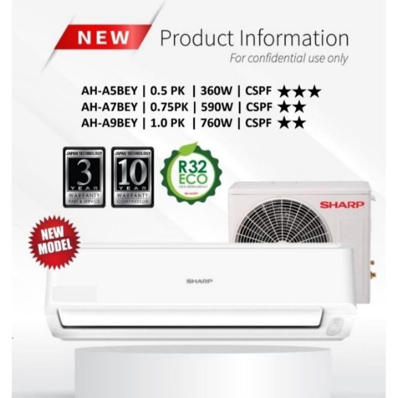 AC SHARP AH-A7BEY NEW 3/4PK LOWWATT + PASANG DEPOK Nugi