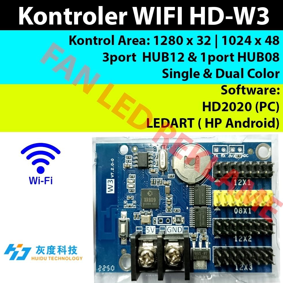 HUIDU HD-W3 HD W3 BUKAN HD-W03 HD W03 WIFI KONTROLER CONTROLLER RUNNING TEXT Nugi