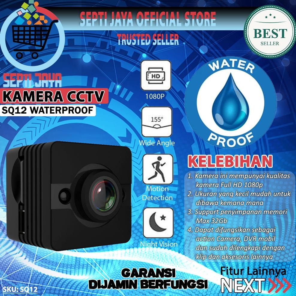 Alat Canggih Camera Hidden Spy Cam Kamera Mini Action Cam Kecil Waterproof Anti air Night Vision SQ1