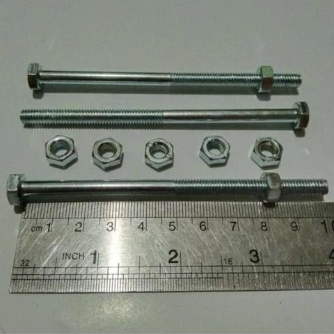 Baut mur M10 x 100mm / baut mur 10mm x 10cm TERMURAH