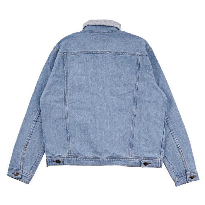 Oms House Of Smith Denim Sherpa Jacket Materhorn Denim Sherpa - Jaket Denim Sherpa Pria