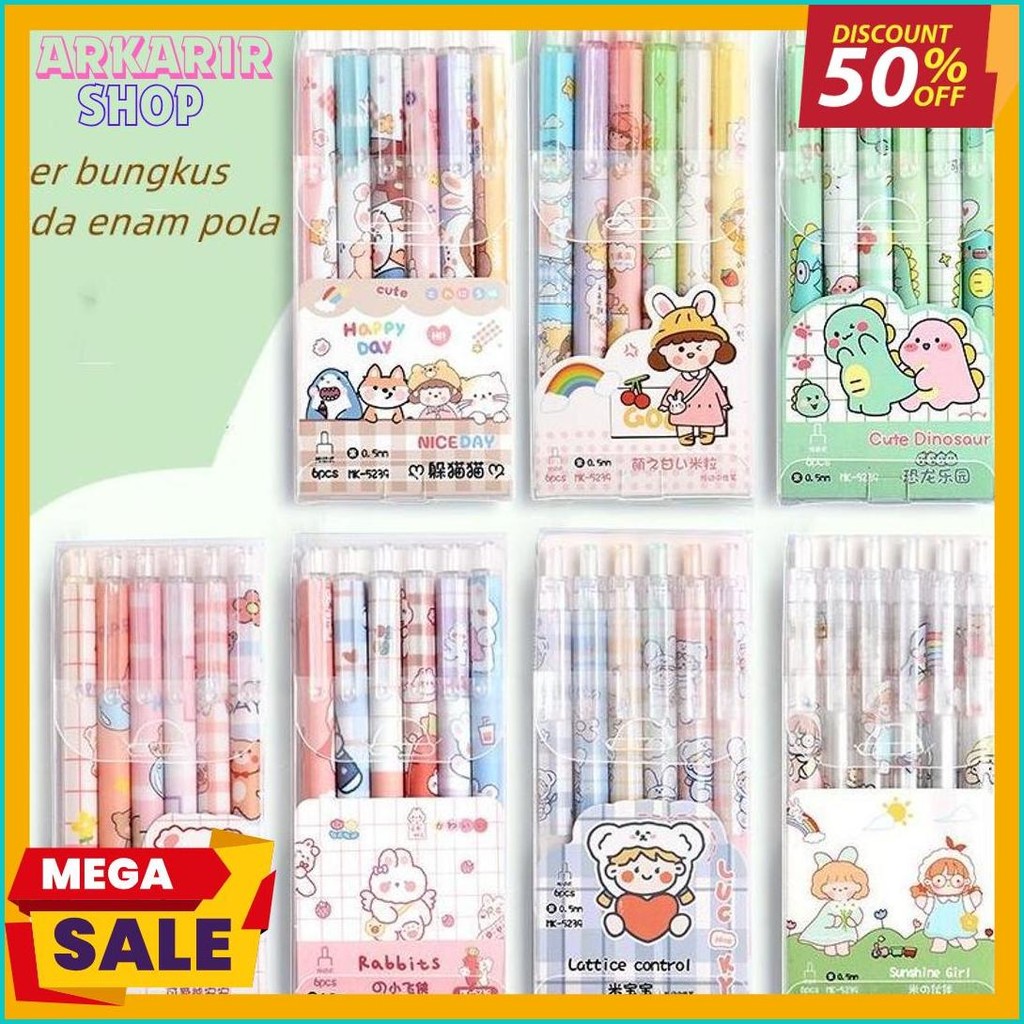 

1 Pak Berisi 6 Pulpen Gel Kartun/Pena Gel Mekanik Pola Lucu Terlaris! Produk Ini Banyak Dicari