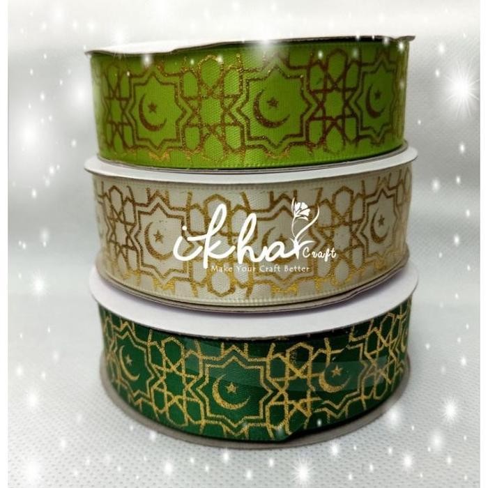 

Bis Pita Satin Idul Fitri 2,5Cm Motif Batik/Pita Lebaran Ied Mubarok/Pita