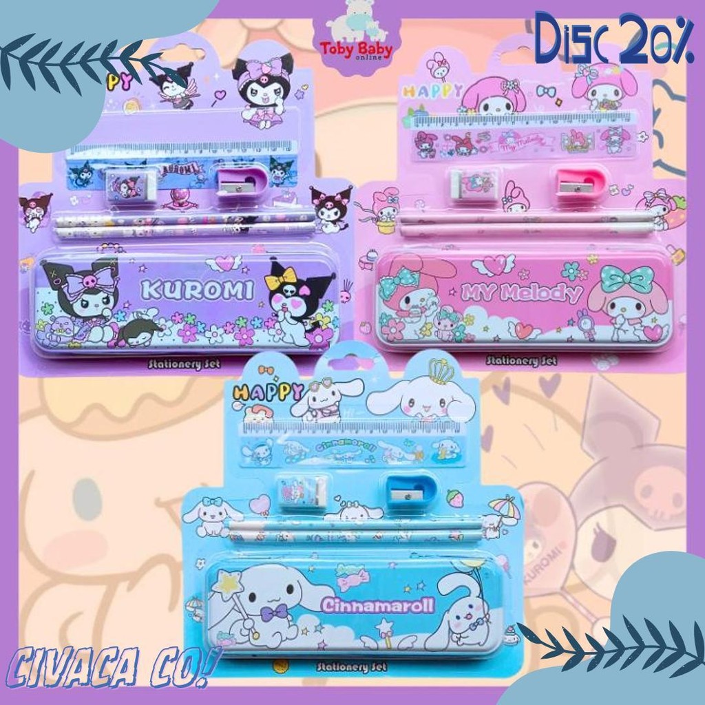 

Stationary Set Alat Sekolah 6 In 1 Lengkap Lucu Kado Ulang Tahun Motif Sanrio Kuromi Cinamon Melody Diskon