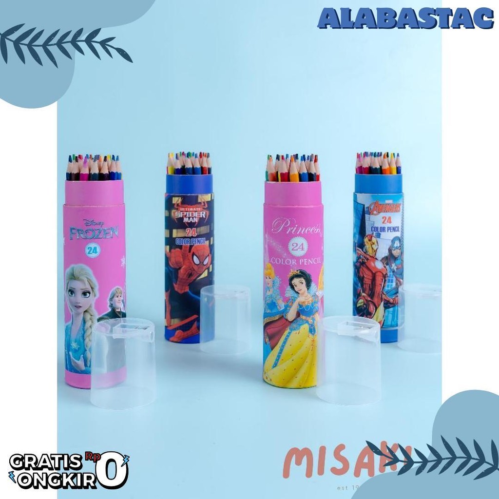 

Pensil Warna 12/24/36 Warna Anak Pencil Color Lucu Karakter Special Frozen Elsa Marvel Spiderman Avengers Princess Alat Tulis Perlengkapan Menggambar Misaki Spesial Flash Sale! Diskon Hingga 70%