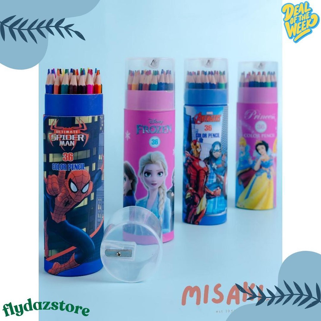 

Pensil Warna 12/24/36 Warna Anak Pencil Color Lucu Karakter Special Frozen Elsa Marvel Spiderman Avengers Princess Alat Tulis Perlengkapan Menggambar Misaki Spesial Terlaris! Produk Ini Banyak Dicari