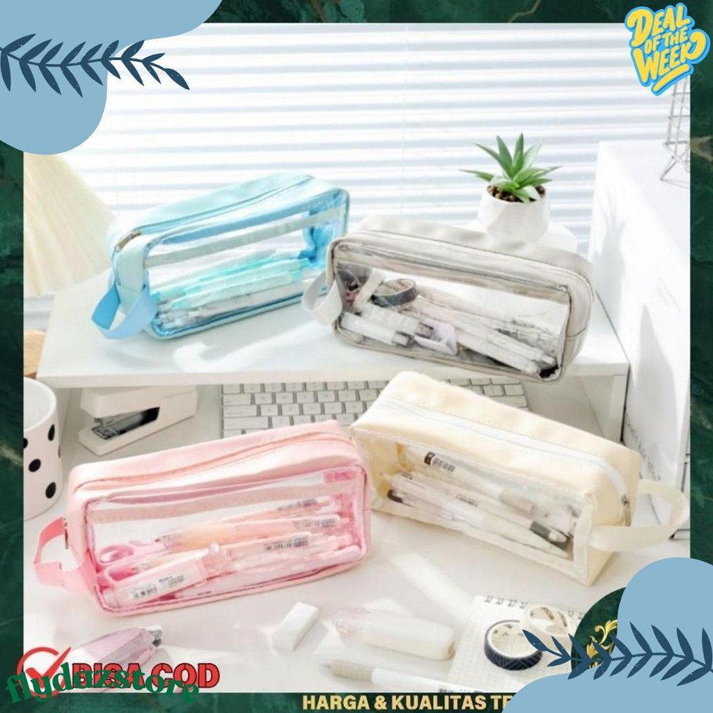 

Sg9 - Kotak Pensil Transparan Tempat Pensil Alat Tulis Aesthetic Tempat Pensil Polos Diskon