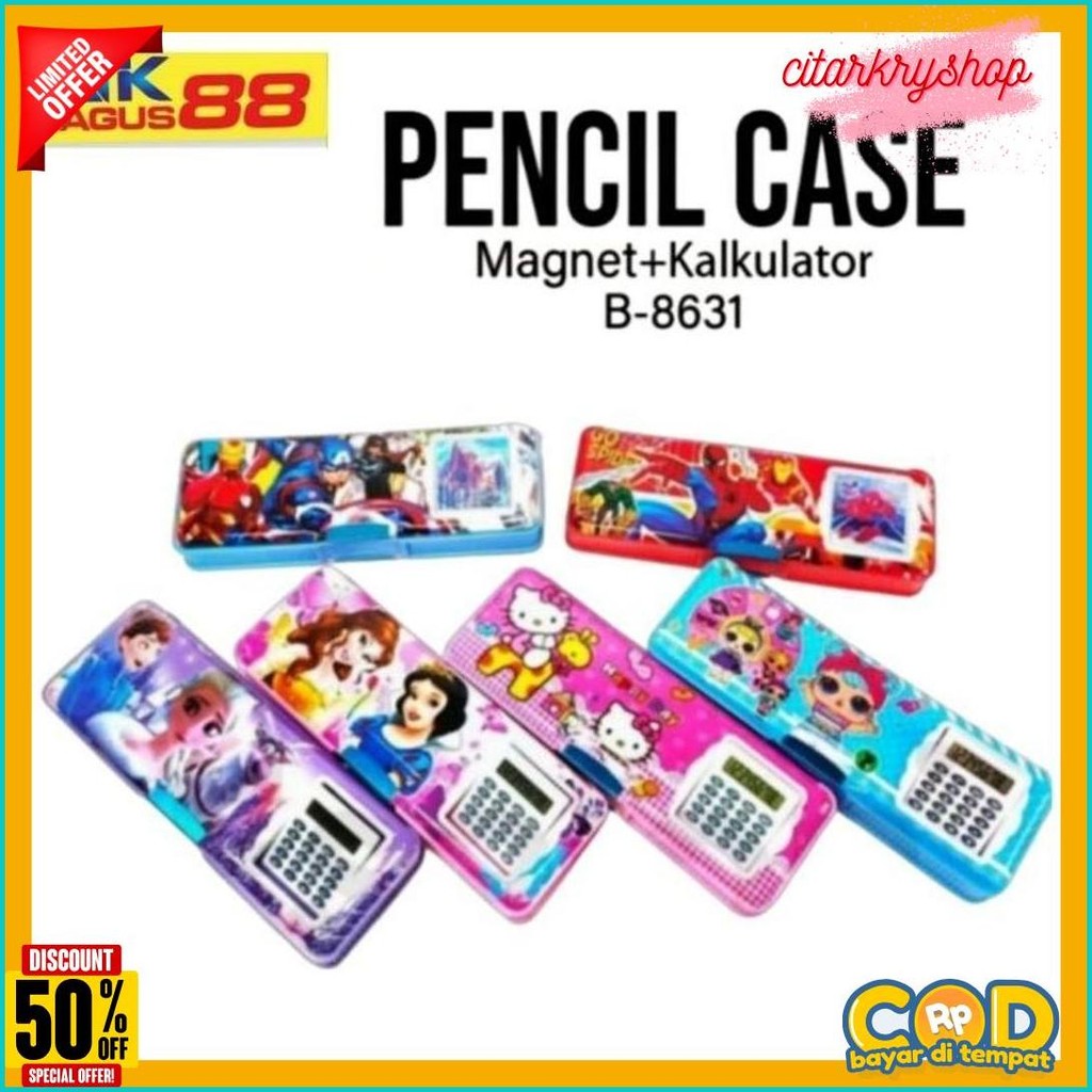

Tempat Pensil Magnet Calculator/Tempat Pensil Anak Karakter/Tempat Pensil Magnet Diskon Setengah Harga