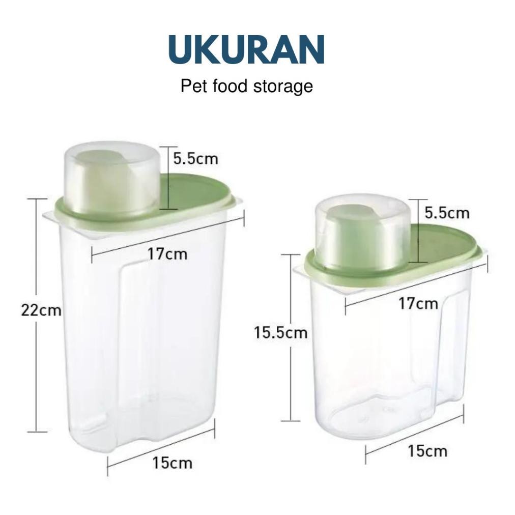 Kekinian Pet Food Storage - Tempat Penyimpanan Makanan Kucing Anjing - Pet Food Storage Jar - Toples