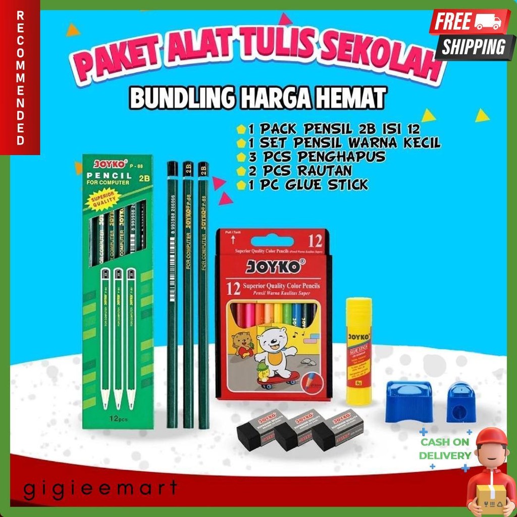 

Paket Alat Tulis Sekolah Pintar /Paket Atk Sekolah Hemat Lengkap Joyko Diskon Setengah Harga