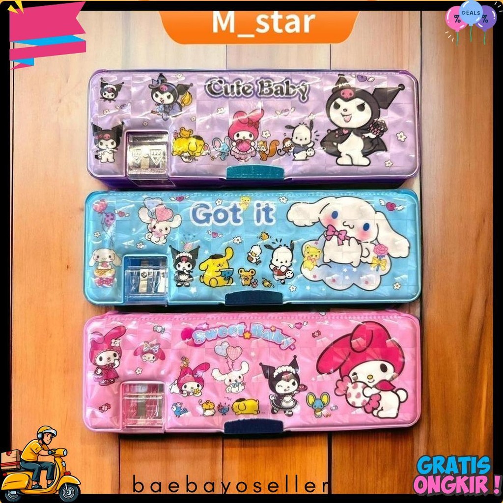 

Tempat Pensil Magnet Karakter 2 Sisi Dengan Rautan Mini / Kotak Pensil Magnet Karakter / Pensil Case Sanrio Kuromi Lucu Diskon