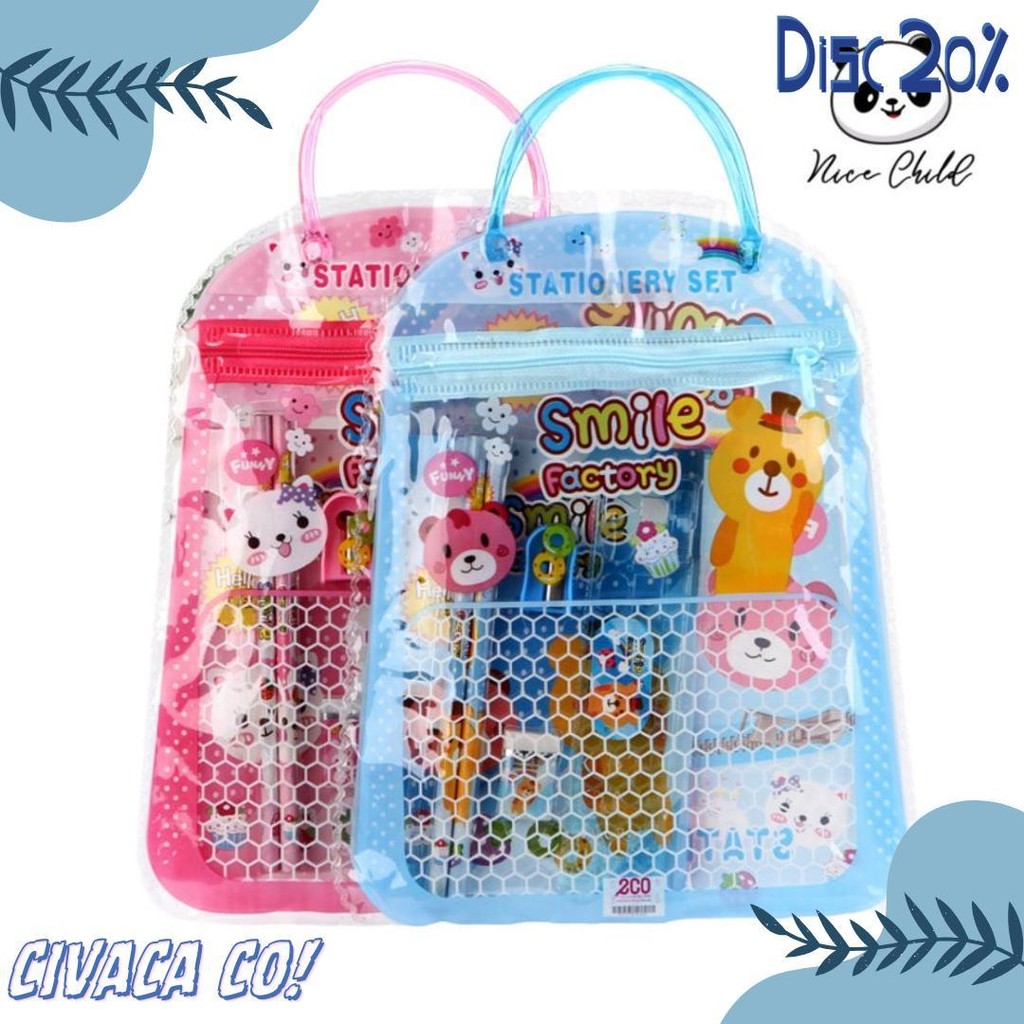 

Nice Child Stationery Set 6 In 1 Free Bag Alat Tulis Anak Sekolah Buku Pulpen Penghapus Pengaris Flash Sale! Diskon Hingga 70%