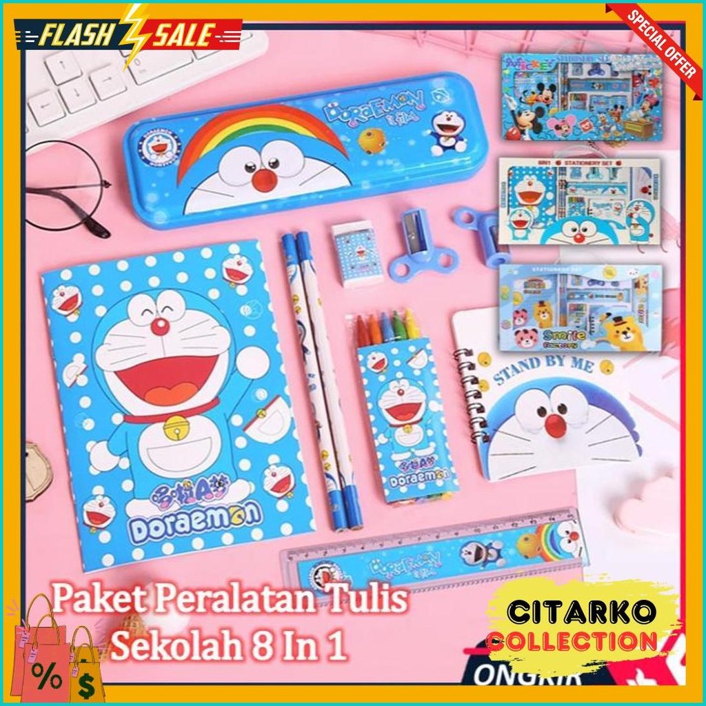 

Gratis Ongkir - S5982 Paket Peralatan Tulis Sekolah 8 In 1 / Set Alat Tulis Anak Motif Kartun Terlengkap Dan Termurah