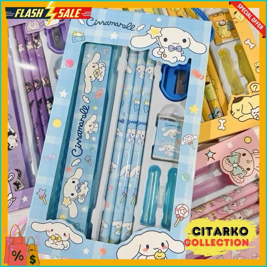 

Atk Alat Tulis Anak Sekolah Karakter Sanrio / Paket Anak Sekolah Set Pensil, Penggaris Penghapus Rautan Penutup Pensil Terlaris! Produk Ini Banyak Dicari