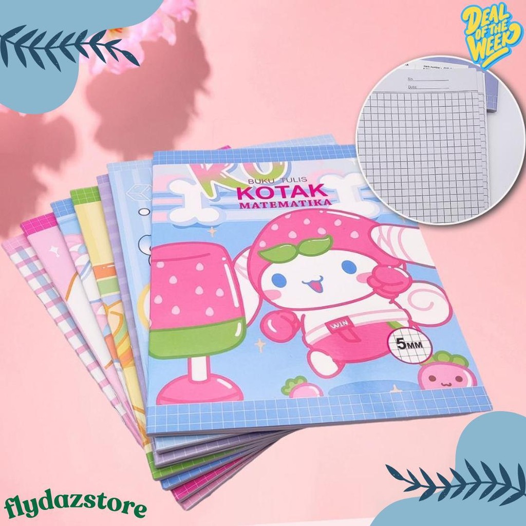 

5Mm Grid Buku Tulis 38 Lembar Buku Tulis Kotak Kecil Anak Anjing Pola Motif Kartun Lucu Matematika Notebook Kelas Bawah 4/8Pcs Terlaris! Produk Ini Banyak Dicari