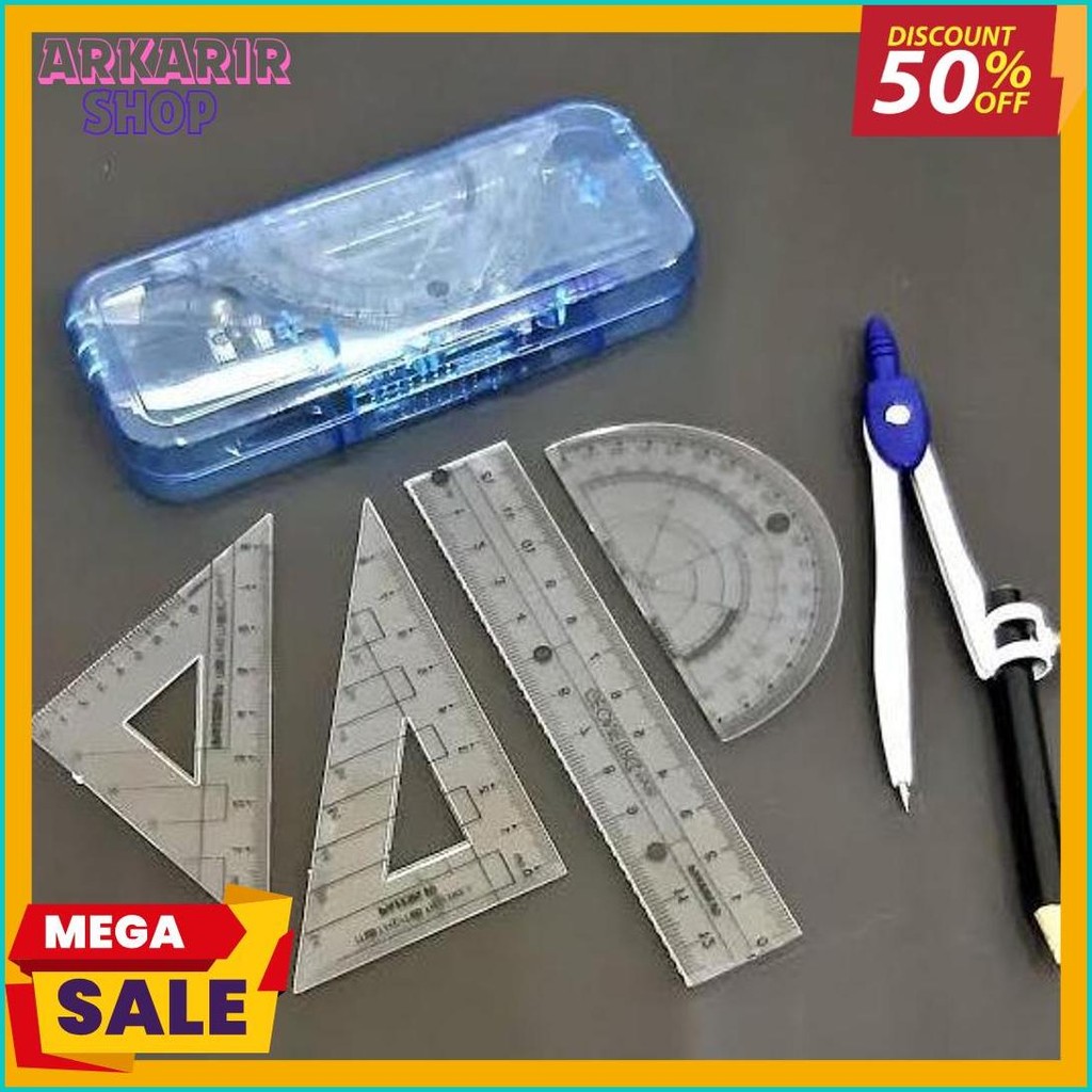 

Jangka Set Penggaris Lengkap A119 Jangka Sekolah Math Diskon Setengah Harga