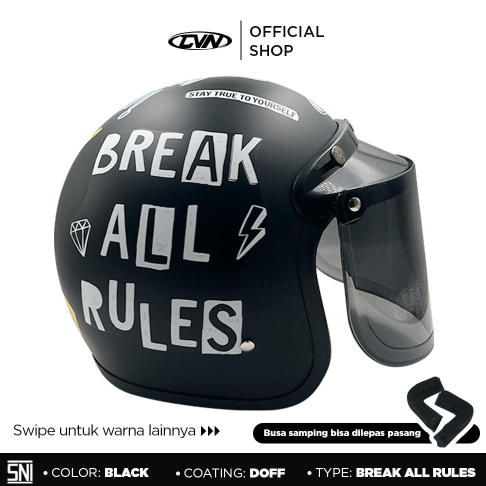 Terlaris Cvn - Helm Break All Rules Sni Busa Nyaman Dicuci