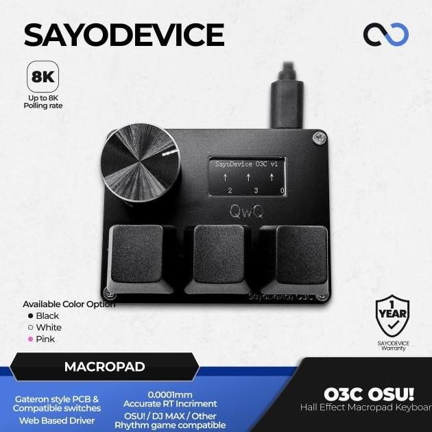 Terlaris Sayodevice O3C Osu / Djmax Hall Effect Macropad Gaming Keyboard Rapid Trigger Socd Rdt