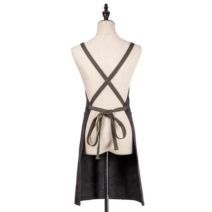 APCSIM Simpl Apron Cafe Barista Canvas Celemek Kanvas Kopi Cafe Barber