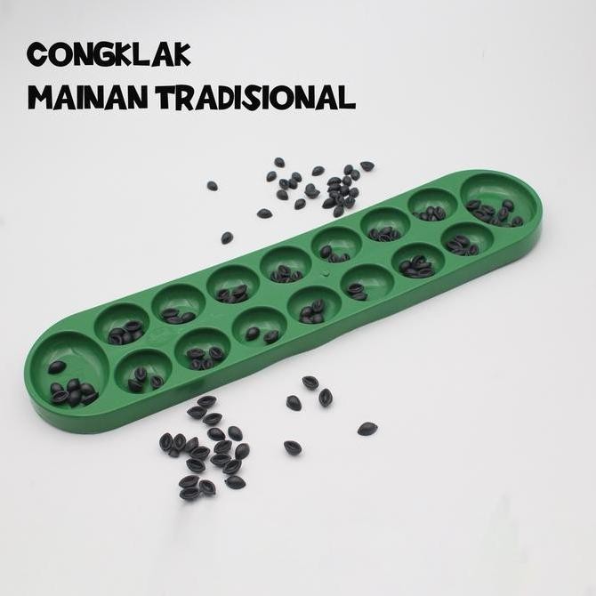Mainan Klasik Tradisional Indonesia Congklak / Dakon + Biji Plastik PS