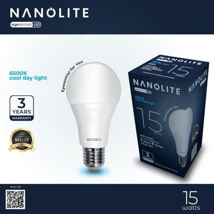Nanolite Bohlam Lampu Led 15W Bulb 15 Watt Cahaya Putih Cdl