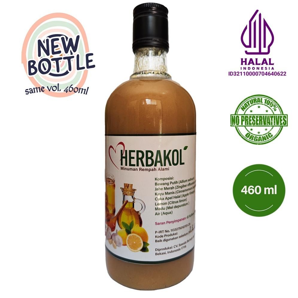 

HERBAKOL Jamu Jus Herbal Bawang Putih Jahe Lemon Cuka Apel Madu Cinnamon Juice Nugi