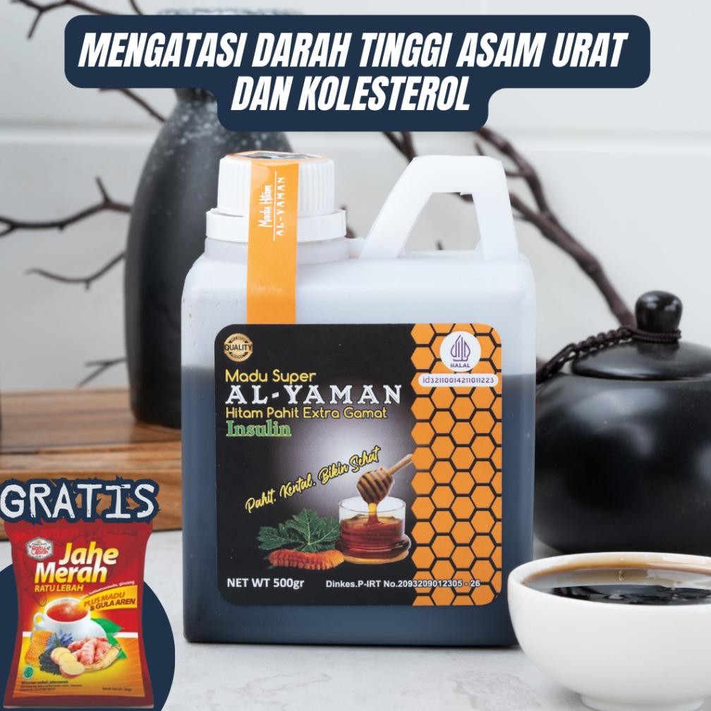 

Al-Yaman - Madu Hitam Pahit Insulin Extra Gamat 500 Gram Membantu Mengatasi Diabetes, Kolestrol, Maag Nugi