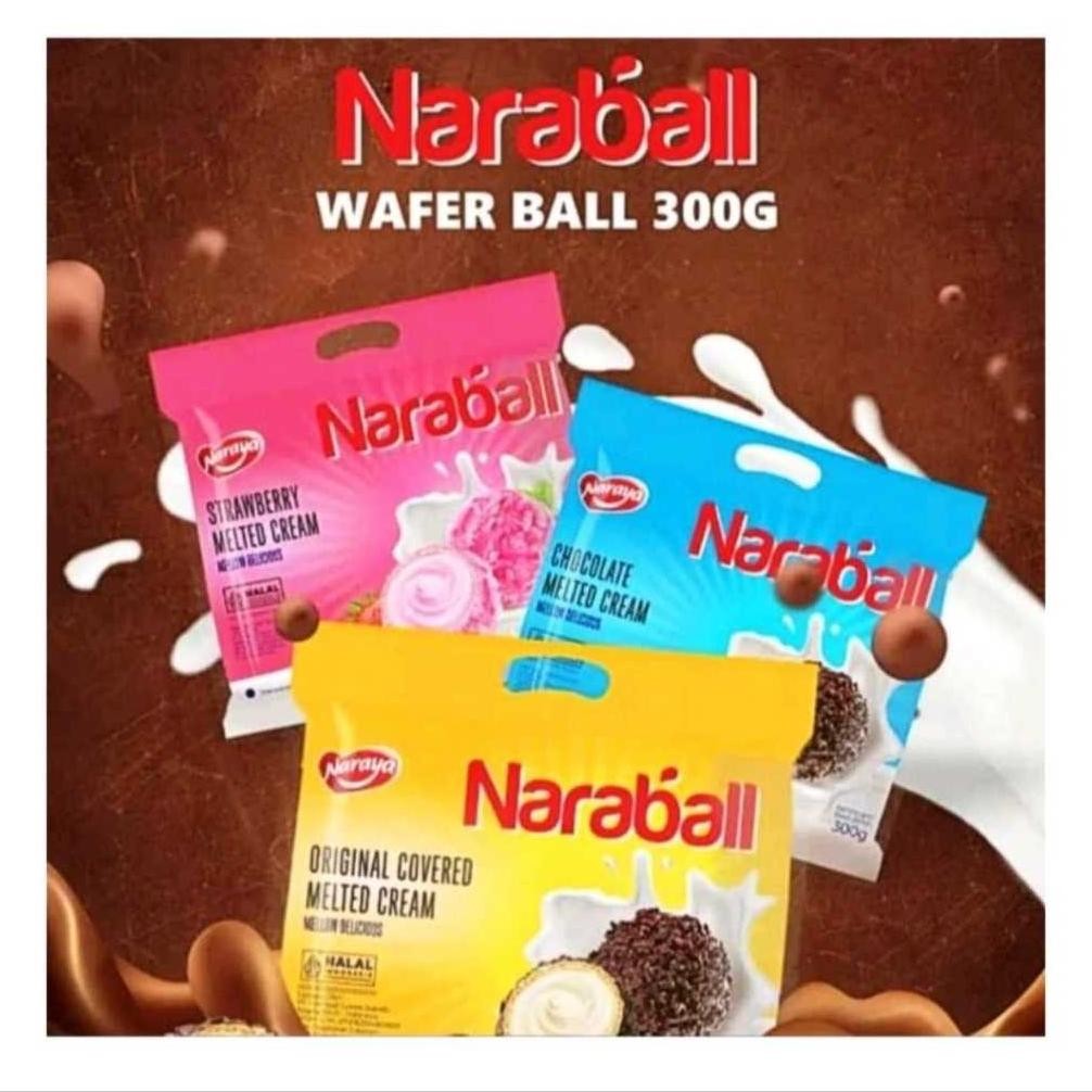 

Naraya NARABALL Wafer Ball Original Chocolate Strawberry Melted Cream 300g Nugi