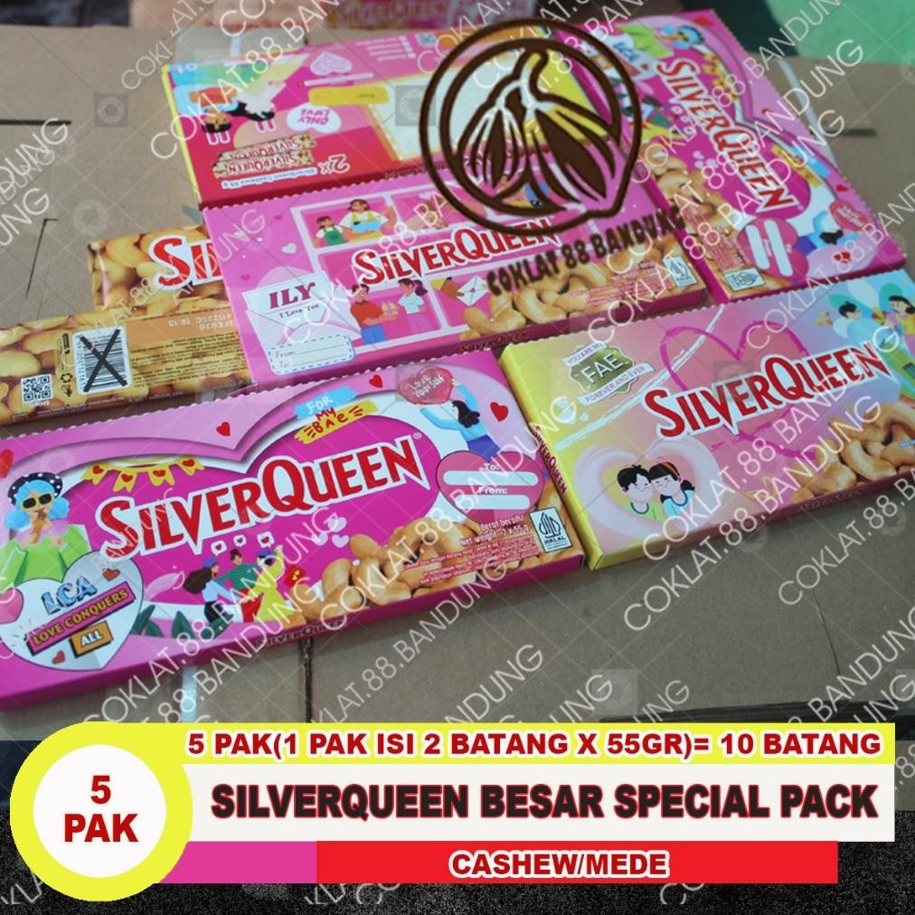 

SILVERQUEEN 1 BOX 55gr BESAR ISI 10, COKLAT SILVERQUEEN 55 gram 1 BOX 10 X 55 gr SILVER QUEEN Nugi