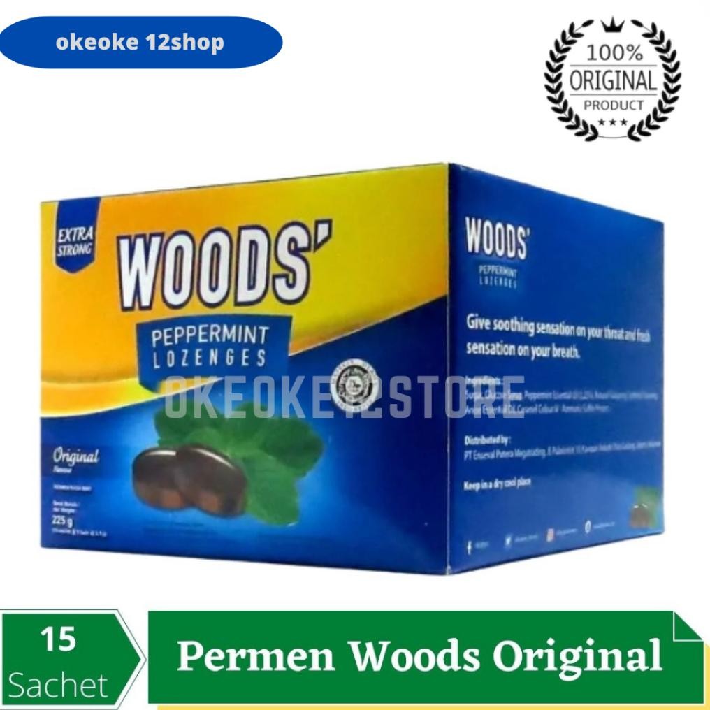 

WOODS' PERMEN ORIGINAL /BOK ISI 15 sachet Nugi