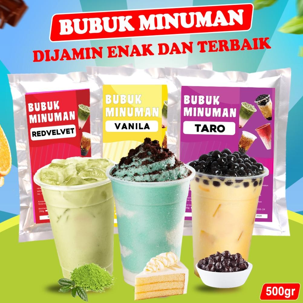 

BUBUK MINUMAN RASA / BUBUK MINUMAN KEKINIAN / BUBUK MINUMAN RASA 500GR / SERBUK MINUMAN RASA 500GR Nugi