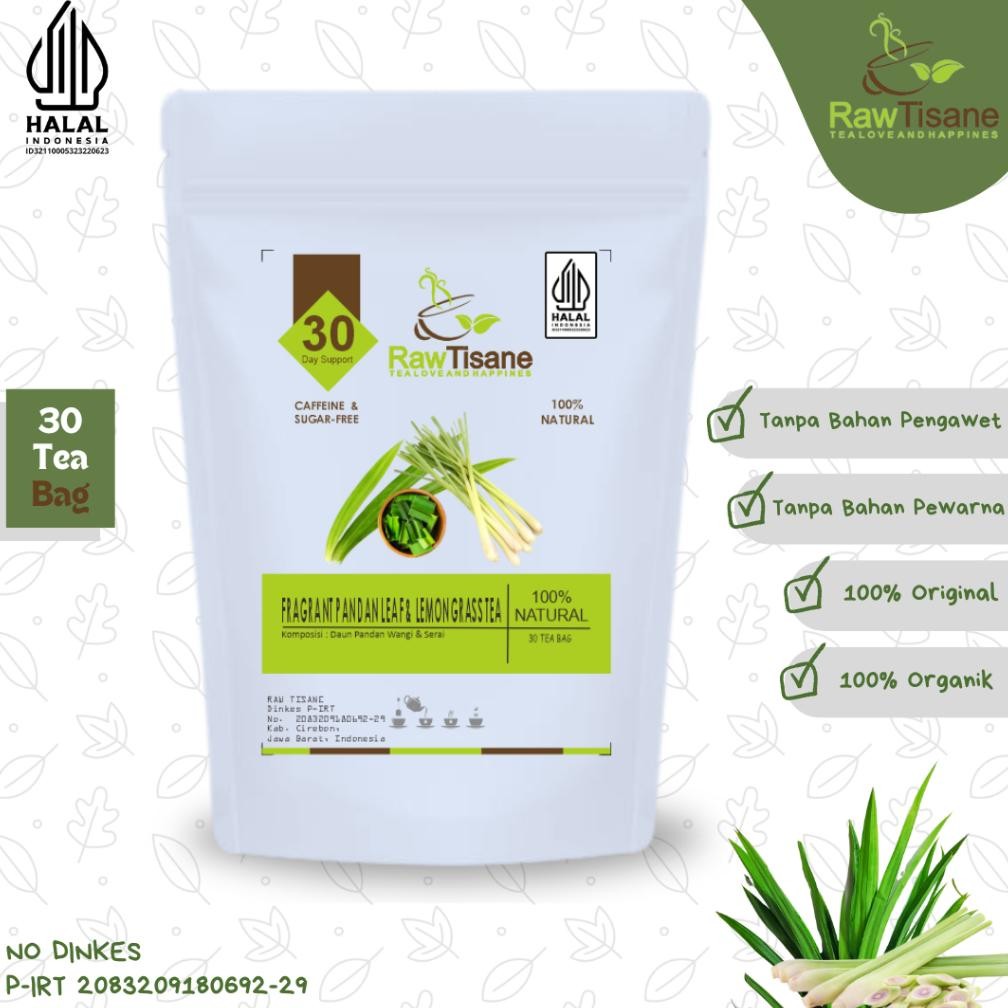 

RAW TISANE Fragrant Pandan Leaf With Lemongrass Tea : Teh Daun Pandan Wangi & Serai Isi 30 Tea Bag Nugi