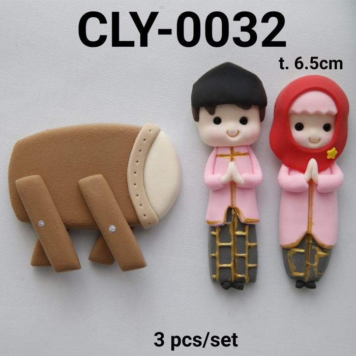 CLY-0032 Cake topper hiasan kue clay lebaran idul fitri bedug