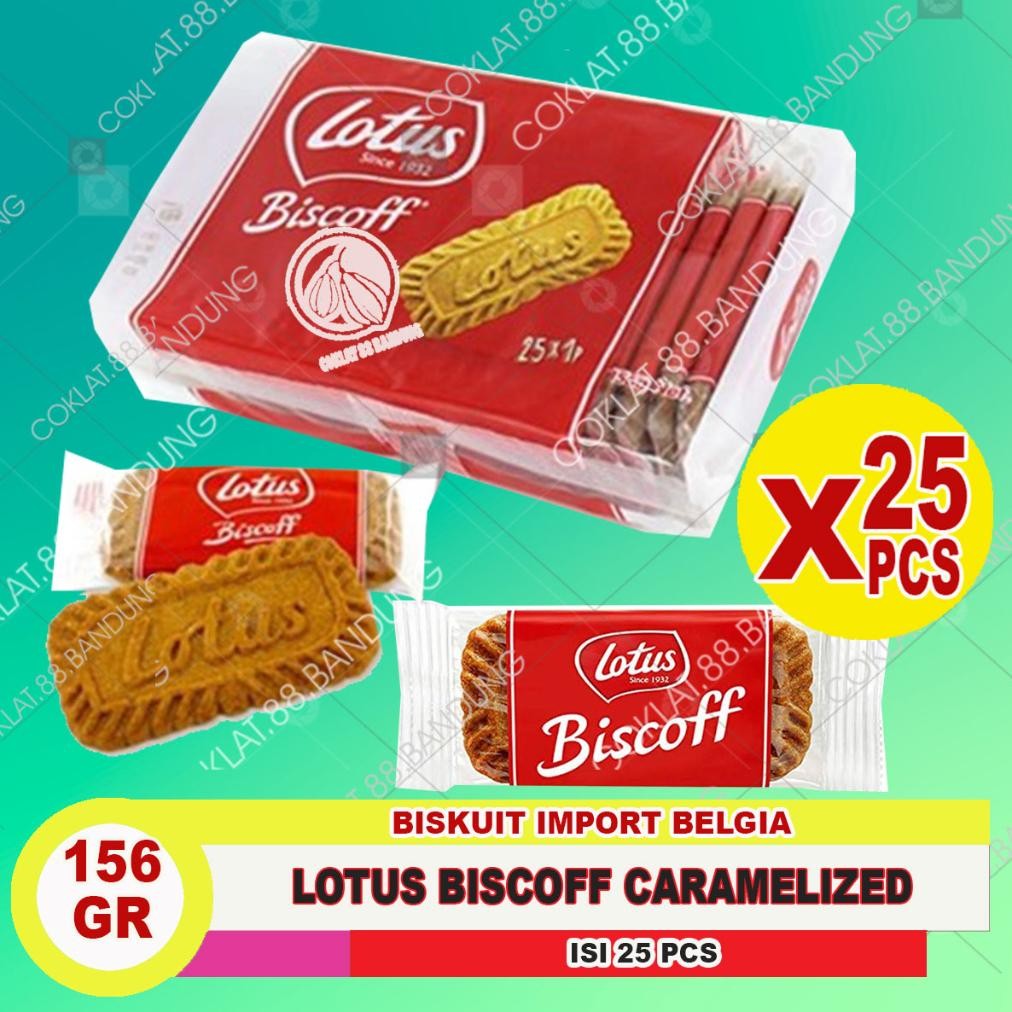 

LOTUS BISCOFF 156GR BISCUIT CARAMELIZED, LOTUS BISKUIT KARAMEL 156 GRAM ISI 25 PCS Nugi