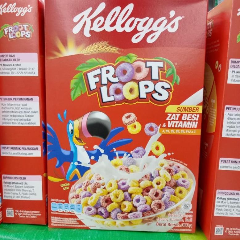 

Kelloggs Froot Loops Sereal Sarapan Jagung, Gandum, dan Barli 300gr Nugi