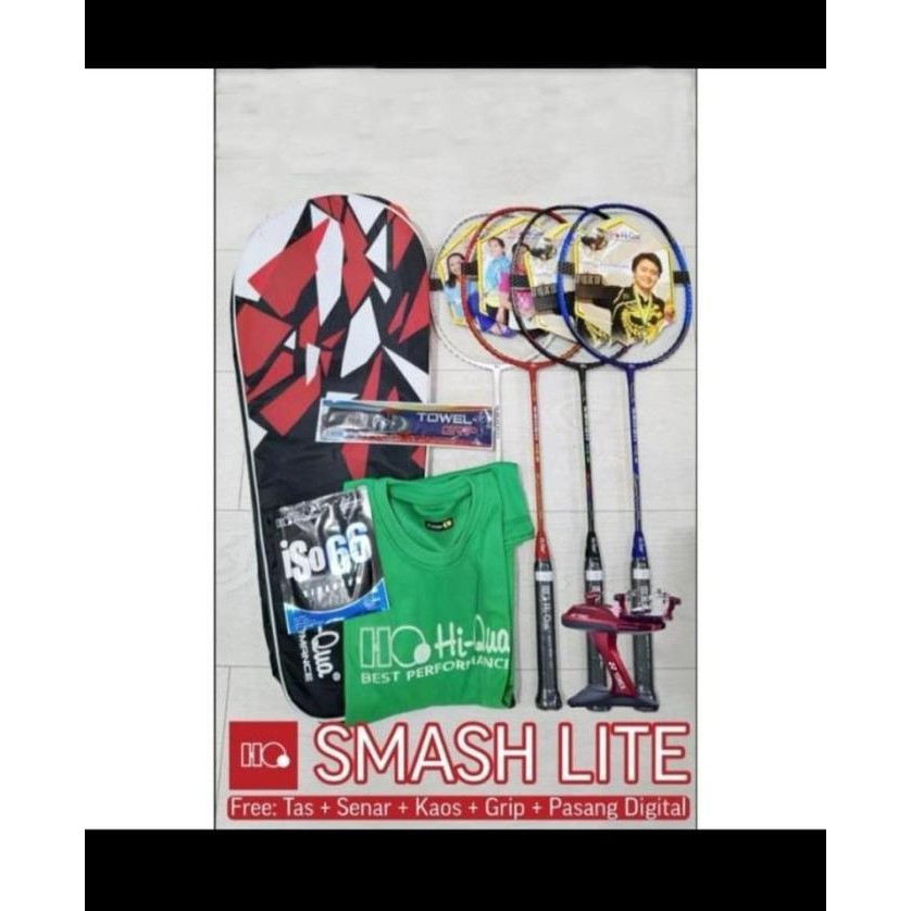 Raket Badminton Hq Hi-Qua Hiqua Smash Lite Kuat 32Lbs Original