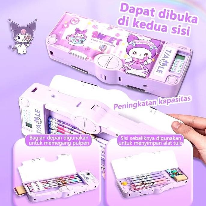 

AB161 Kotak Pensil Anak Kalkulator Kotak Pensil 2sisi Serbaguna Kalkulator Kotak Pensil Mekanik Multifungsi Kalkulator 9fungsi TRM