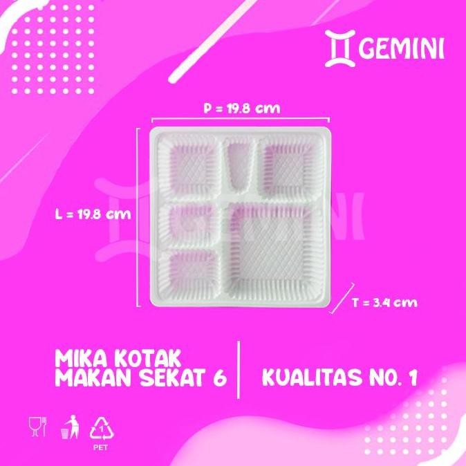 UNGGULAN shopee MIKA KOTAK MAKAN PUTIH SUSU / MIKA TEMPAT MAKAN SEKAT 6 ISI 50 PCS