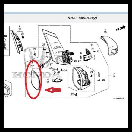 TERBARU KACA SPION HONDA MOBILIO 2014-2016 ORIGINAL 