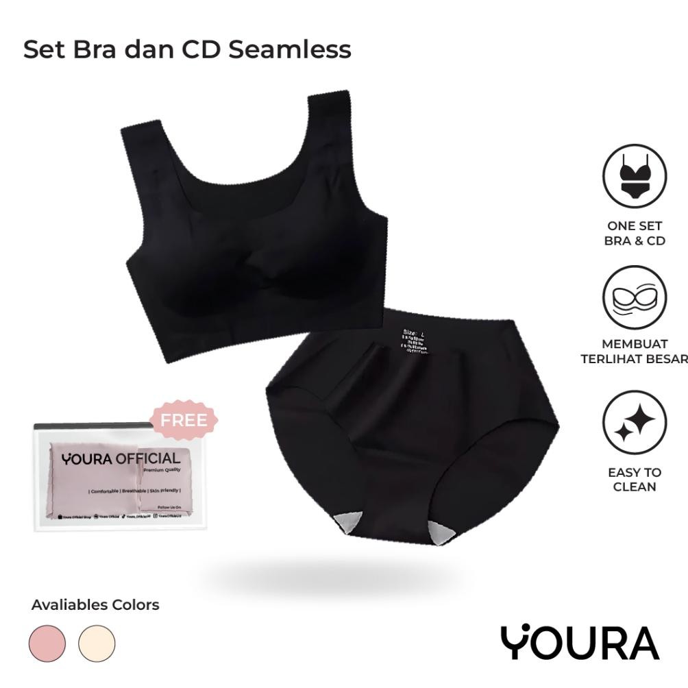 Set Bra Dan CD Seamless / Set Olahraga Push Up Bra Full Cup / Set Pakaian Dalam Wanita Seamless