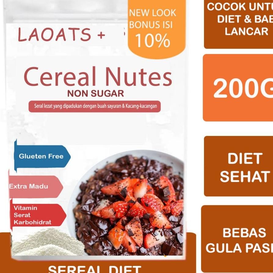 

Makanan Sehat Rendah Kal Laoats Sereal Non Sugar 200G