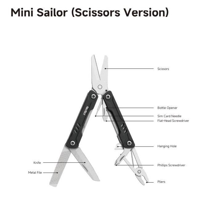 

Promo Nextool Mini Sailor (Scissors Version) Multi Tool - NE20237 COD